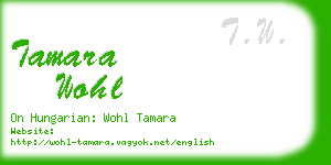 tamara wohl business card